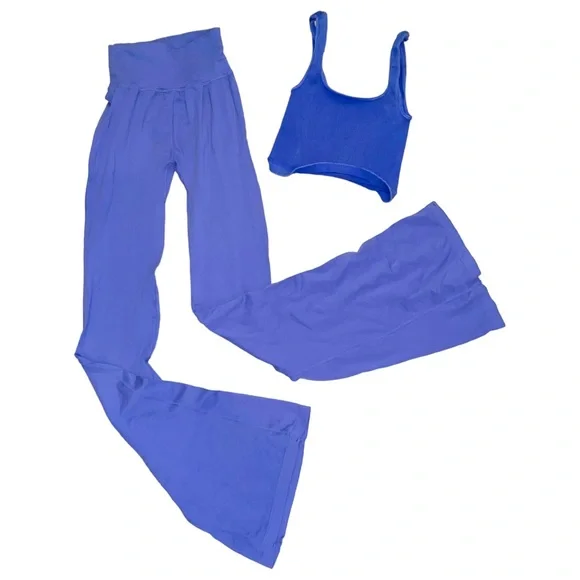 NEW Free People Good Karma Flare Pants & Happiness Runs top [Set] - Picture 5 of 6